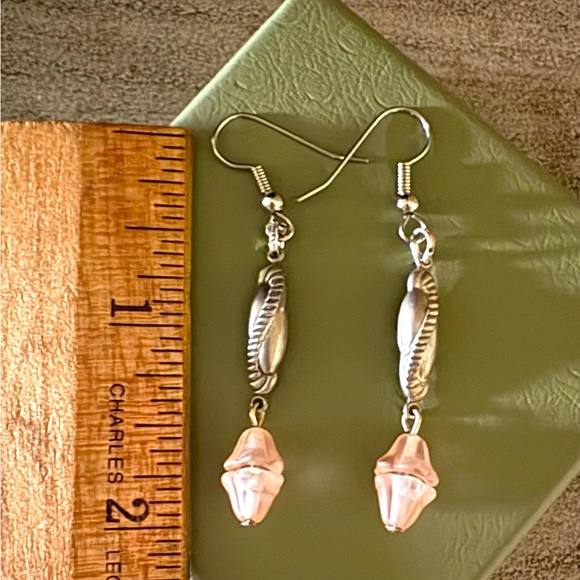 Pididdly Links Rose Quartz Sterling 18” Necklace and Earring Set. Vintage.❣️ - Picture 3 of 9